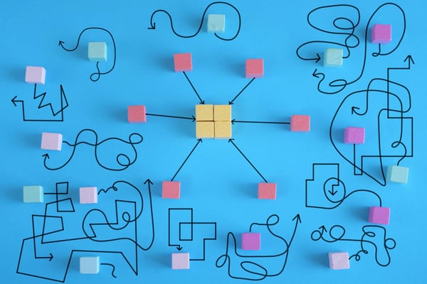 Illustration that represents business disruption vs organized innovation