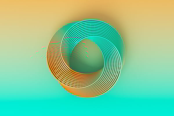 Abstract interpretation of interlocking circles that are part of a whole