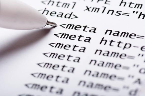 A list of meta descriptions written in computer code