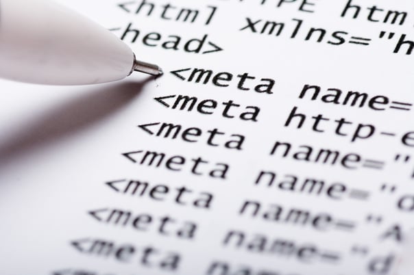 A list of meta descriptions written in computer code