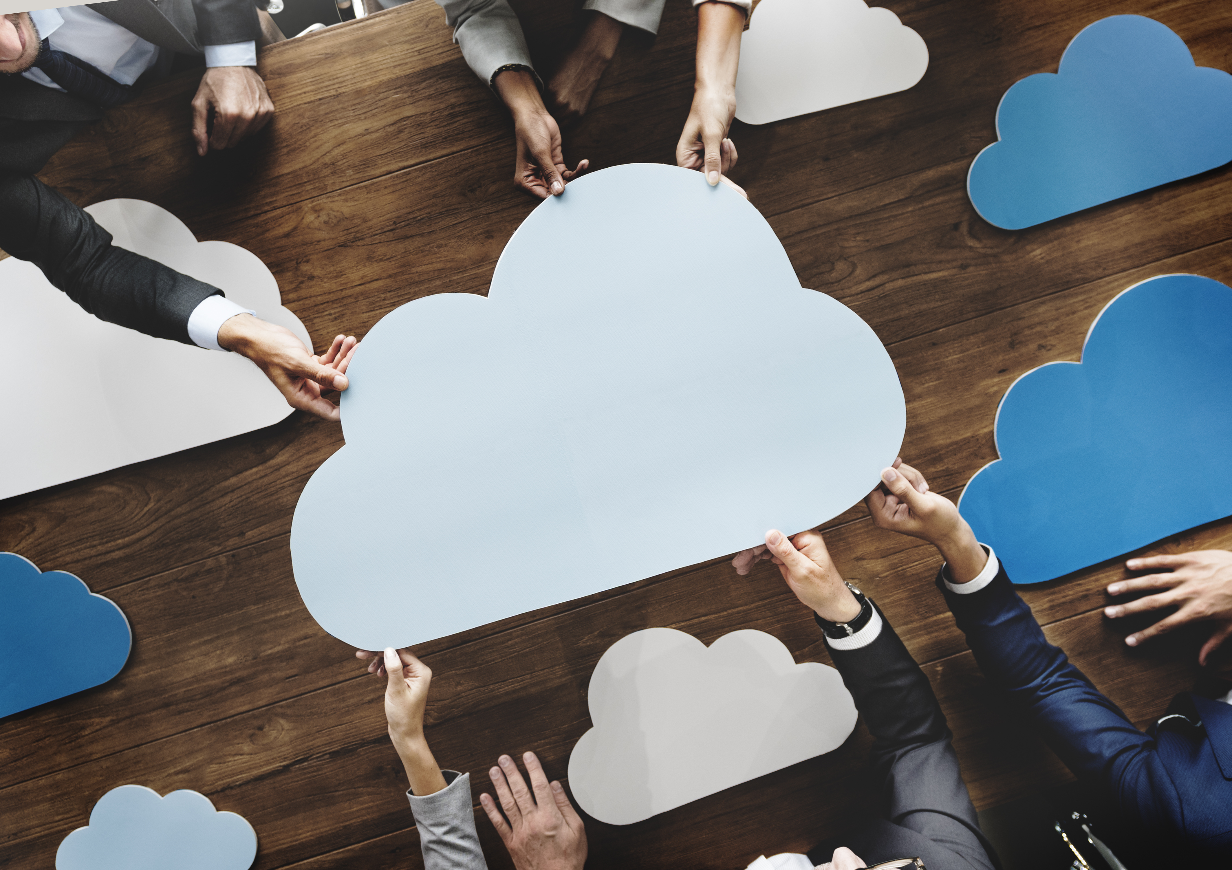 Cloud over a business table