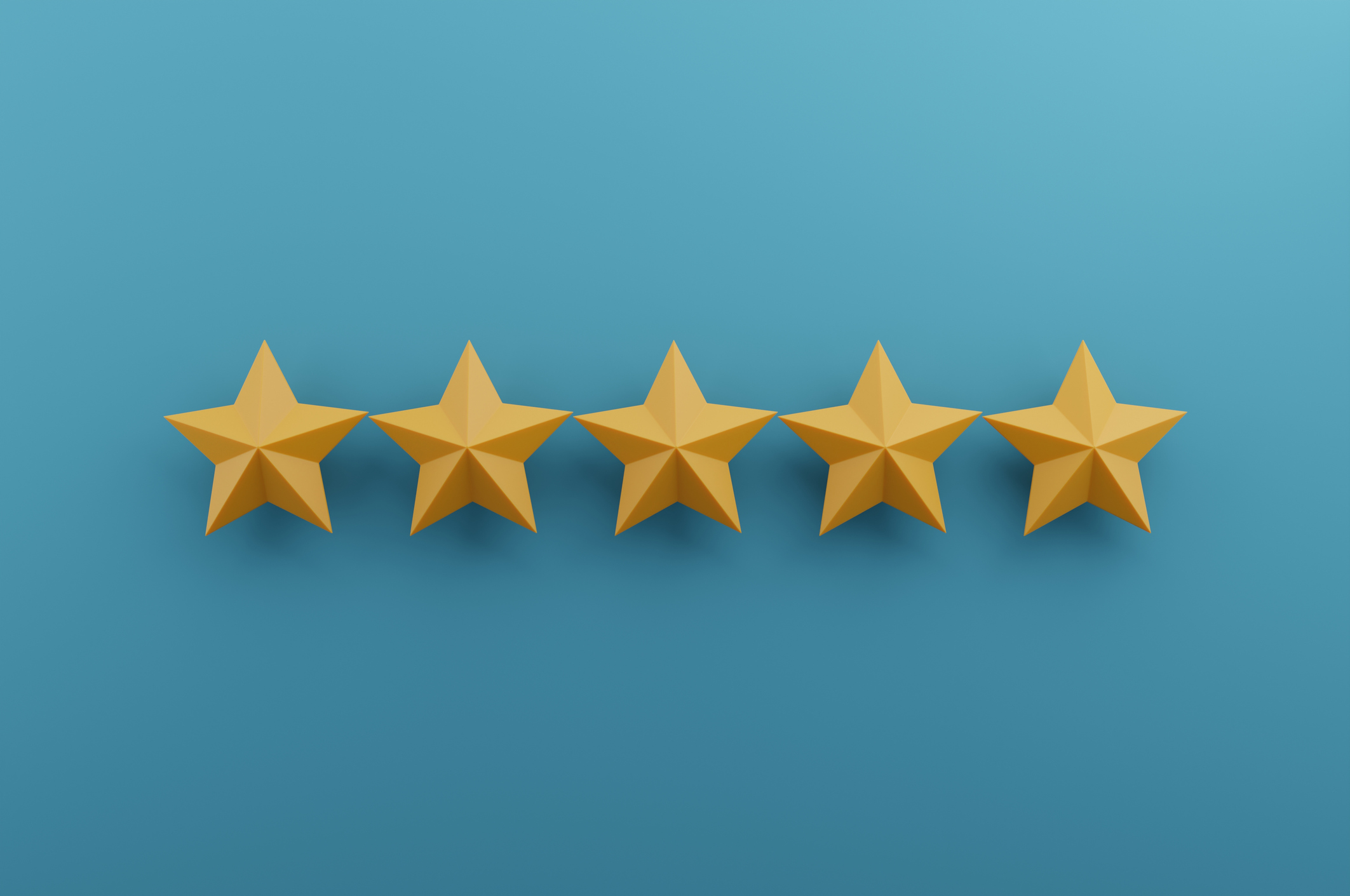 Five gold stars on a blue background