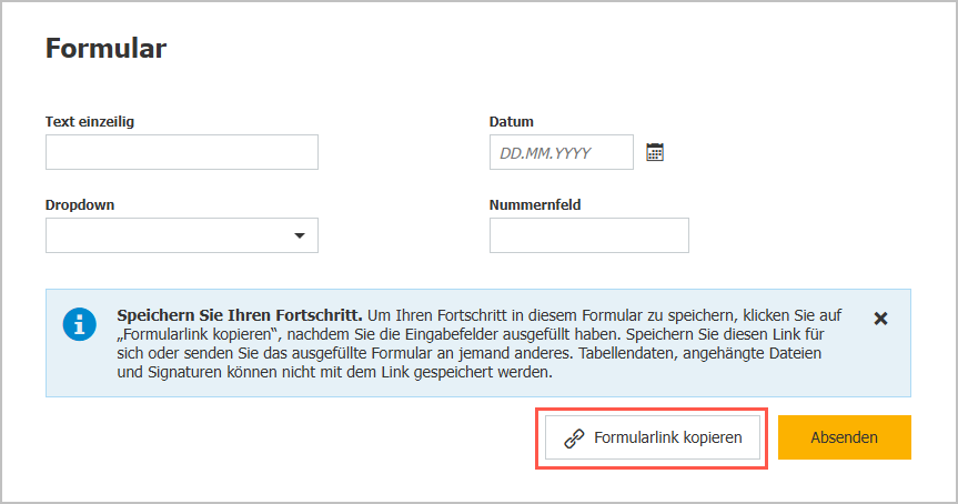Formularlink kopieren